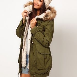Faux Fir Lined Parka